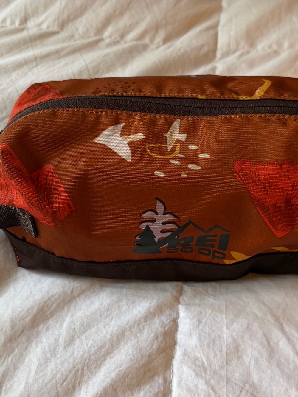 REI Rust Brown Printed Toiletry Pouch